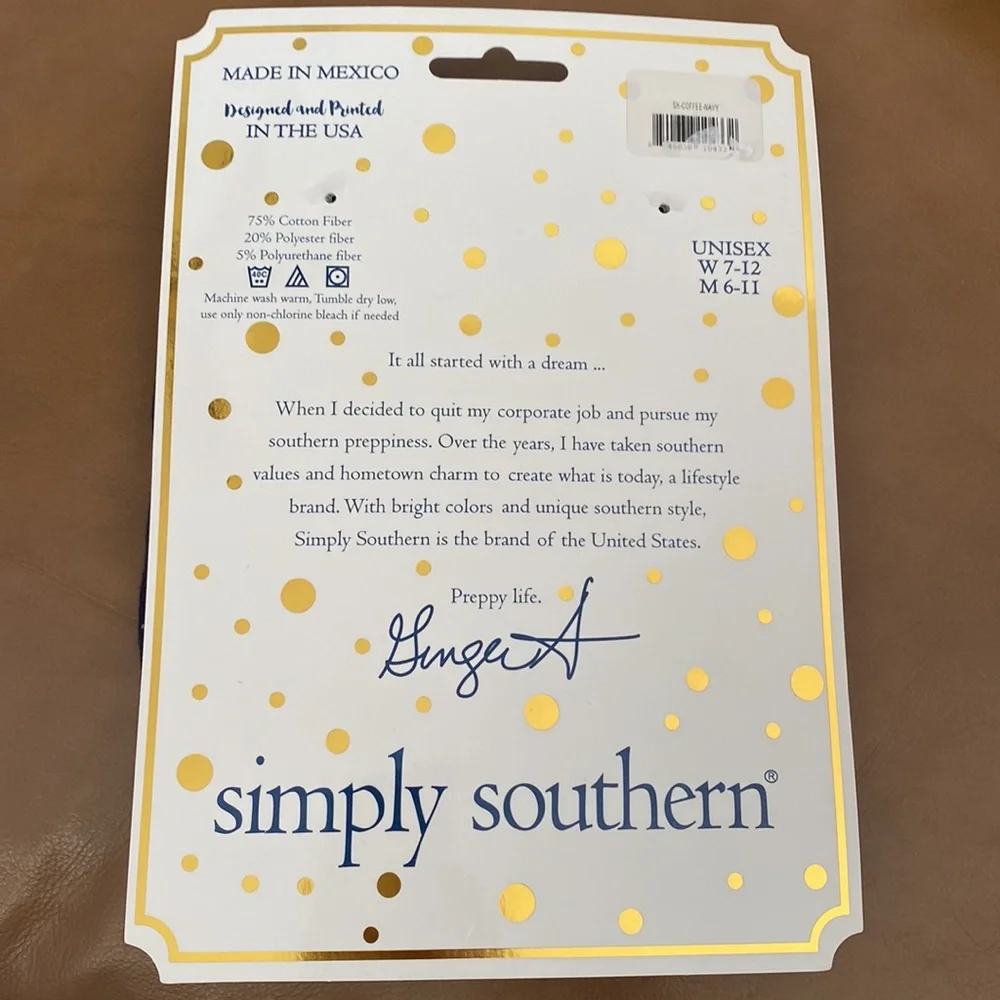 Simply Southern Socks Coffee Pink Argyle New